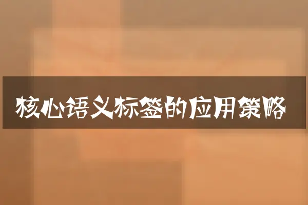 核心语义标签的应用策略